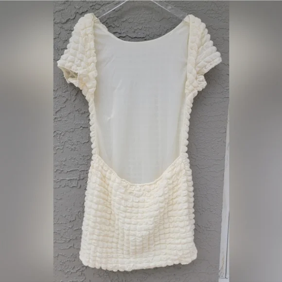 NWT Princess Polly Tahlee Backless Mini Dress Cream Size 12 - Picture 7 of 10